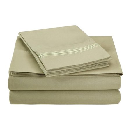 LUXOR TREASURES Luxor Treasures-Executive 3000 MF3000TWSH 5LSGSG Executive 3000 Series Twin Sheet Set; 5-Lines Embroidery - Sage MF3000TWSH 5LSGSG